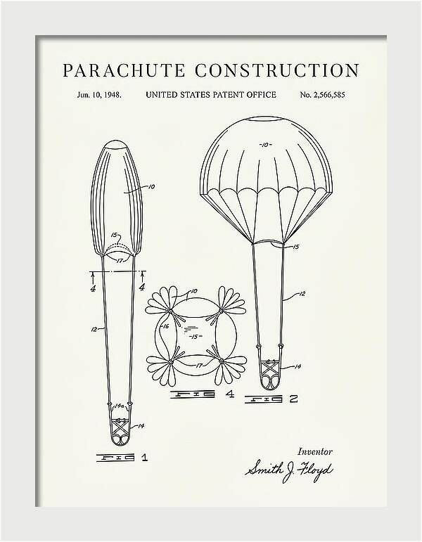 Parachute Construction Minimalist Patent Us2566585