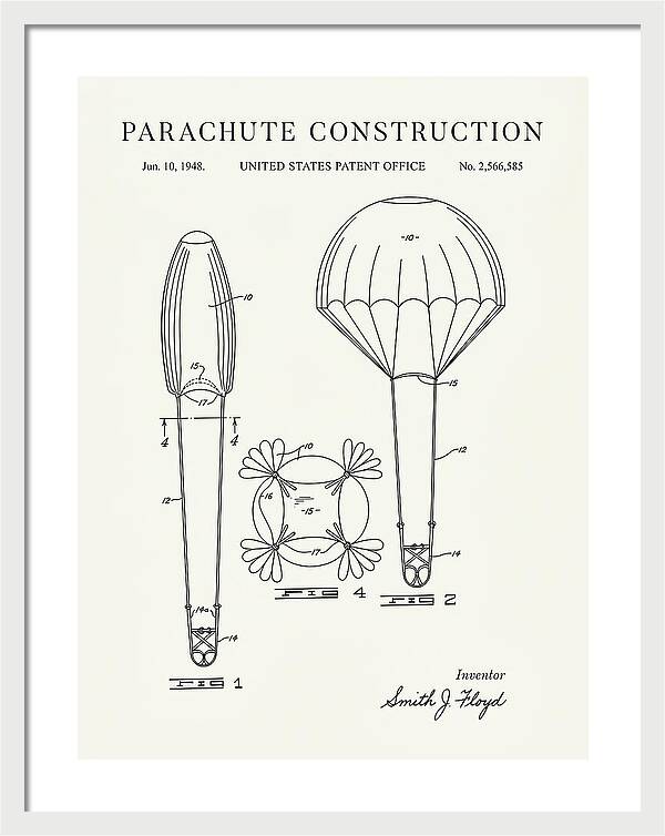 Parachute Construction Minimalist Patent Us2566585