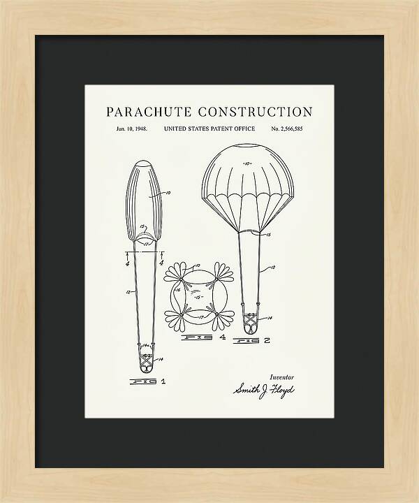 Parachute Construction Minimalist Patent Us2566585
