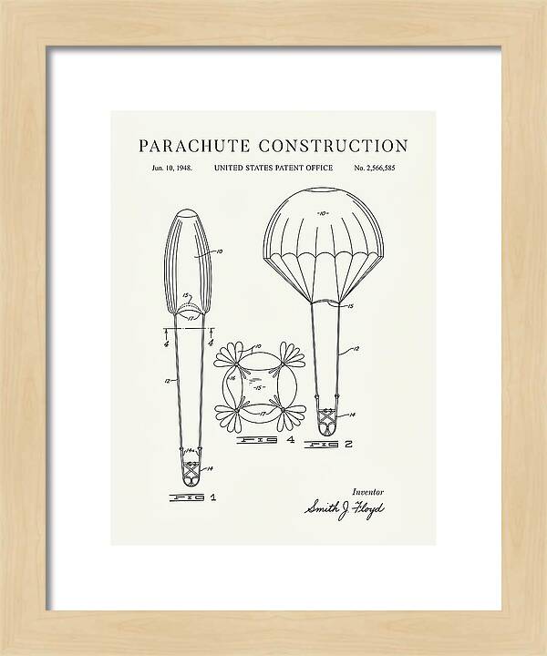 Parachute Construction Minimalist Patent Us2566585