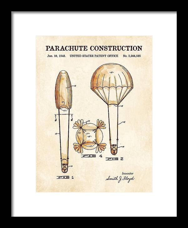 Parachute Construction Watercolor Patent Us2566585