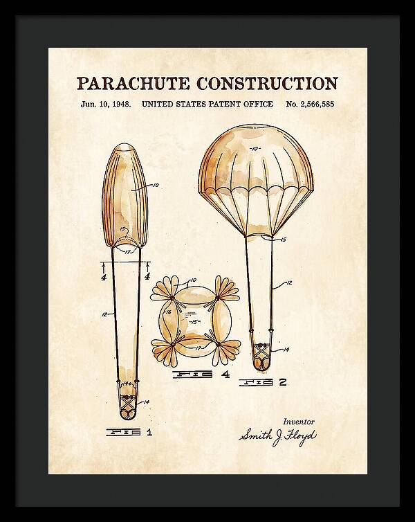 Parachute Construction Watercolor Patent Us2566585