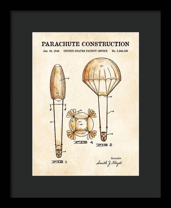 Parachute Construction Watercolor Patent Us2566585