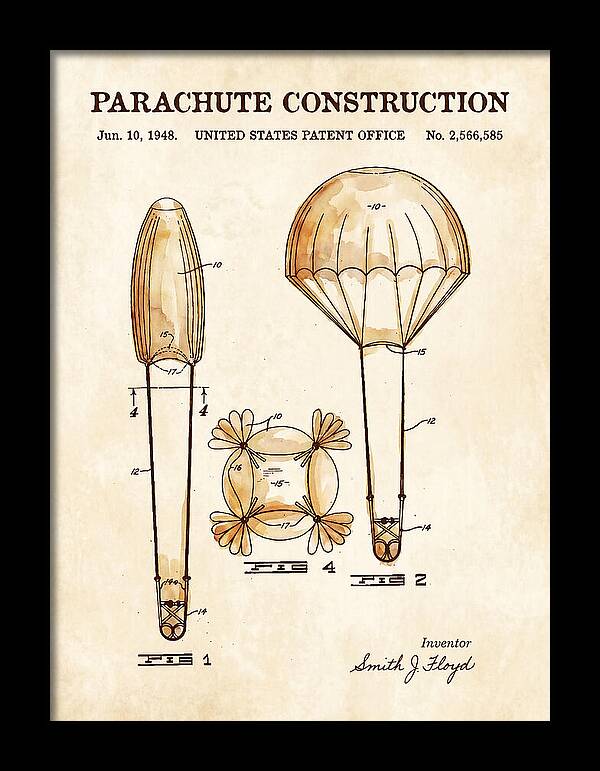 Parachute Construction Watercolor Patent Us2566585
