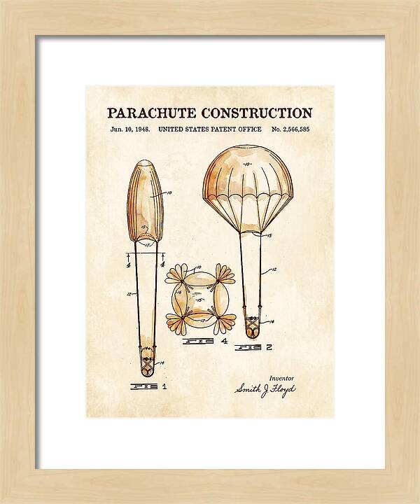Parachute Construction Watercolor Patent Us2566585