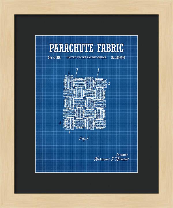Parachute Fabric Blueprint Patent Us1650998