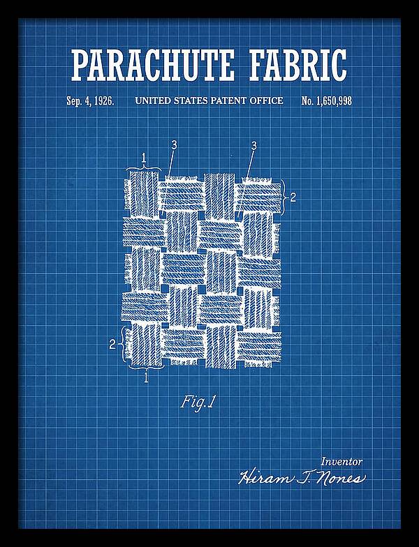 Parachute Fabric Blueprint Patent Us1650998
