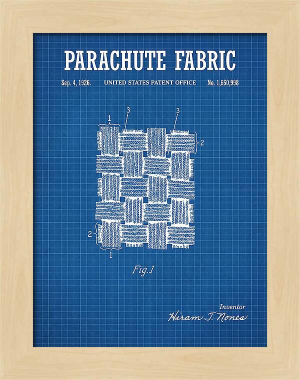 Parachute Fabric Blueprint Patent Us1650998