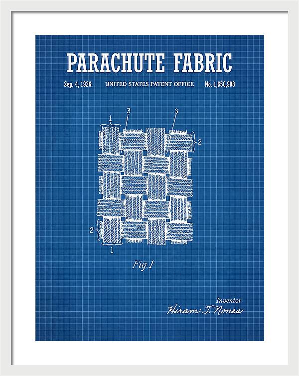 Parachute Fabric Blueprint Patent Us1650998