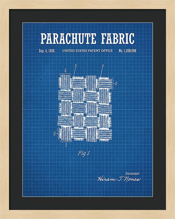 Parachute Fabric Blueprint Patent Us1650998