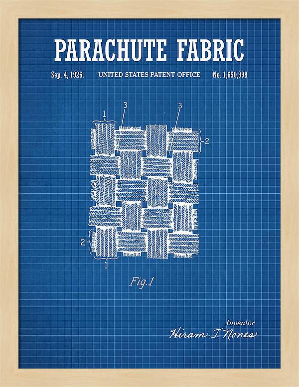 Parachute Fabric Blueprint Patent Us1650998