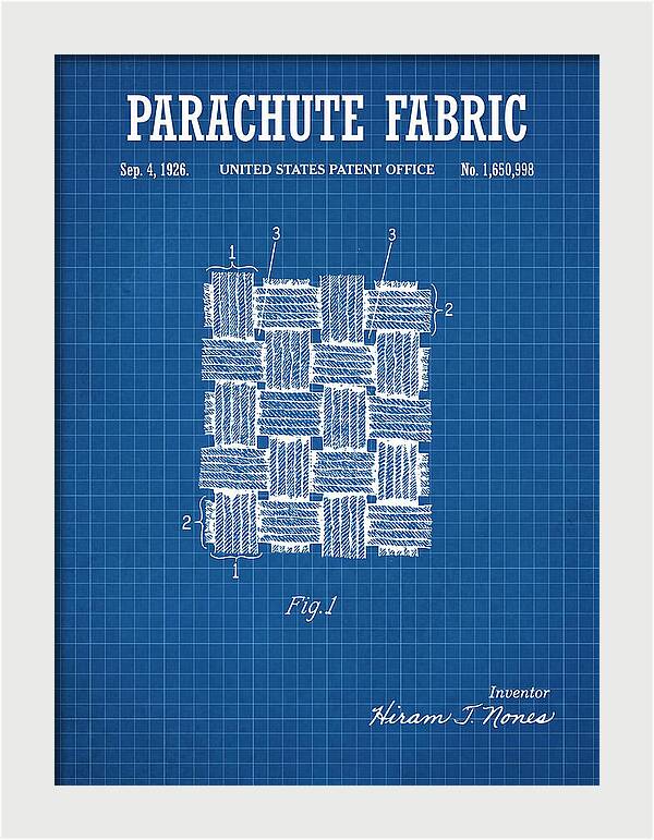 Parachute Fabric Blueprint Patent Us1650998