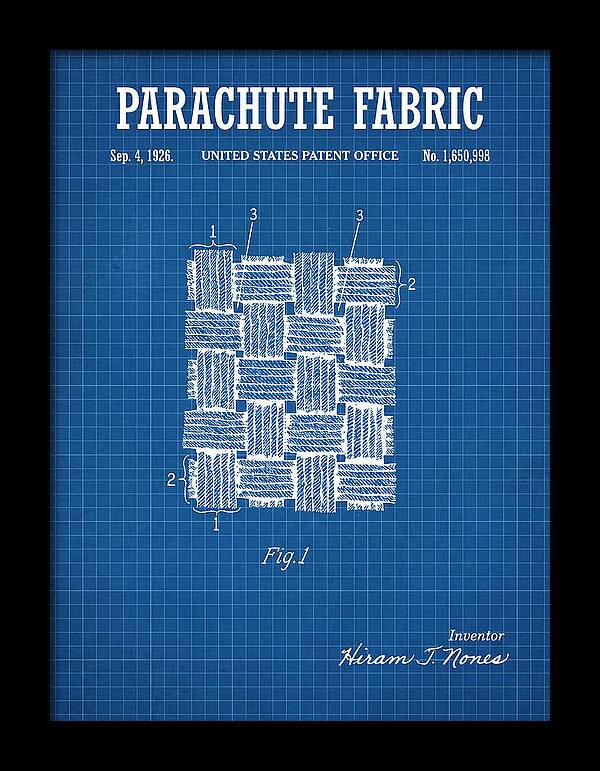 Parachute Fabric Blueprint Patent Us1650998