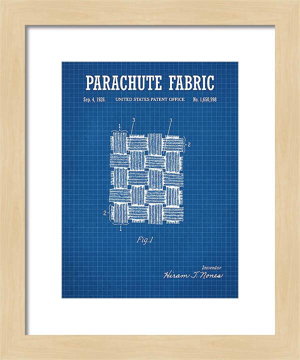 Parachute Fabric Blueprint Patent Us1650998