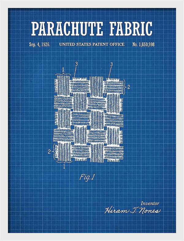 Parachute Fabric Blueprint Patent Us1650998