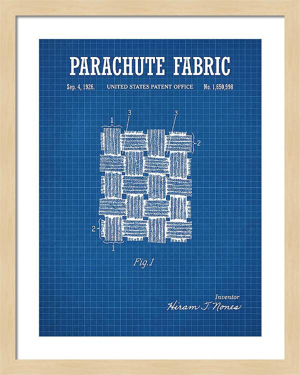 Parachute Fabric Blueprint Patent Us1650998