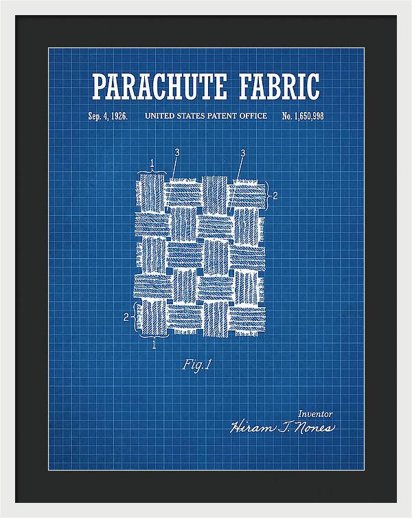 Parachute Fabric Blueprint Patent Us1650998