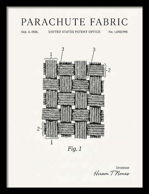 Parachute Fabric Minimalist Patent Us1650998