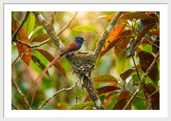 Paradise Flycatcher Perched Gracefully
