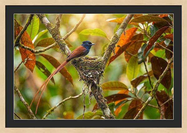 Paradise Flycatcher Perched Gracefully