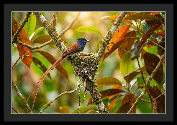 Paradise Flycatcher Perched Gracefully
