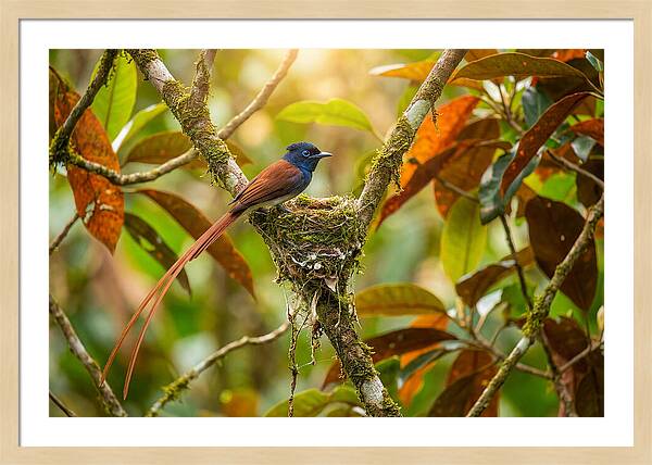 Paradise Flycatcher Perched Gracefully
