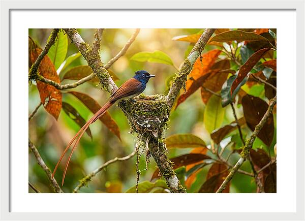 Paradise Flycatcher Perched Gracefully