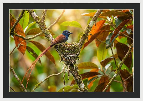 Paradise Flycatcher Perched Gracefully