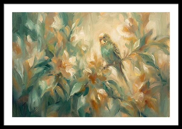Parakeet Among Blossoms