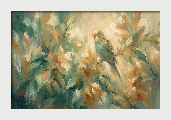 Parakeet Among Blossoms