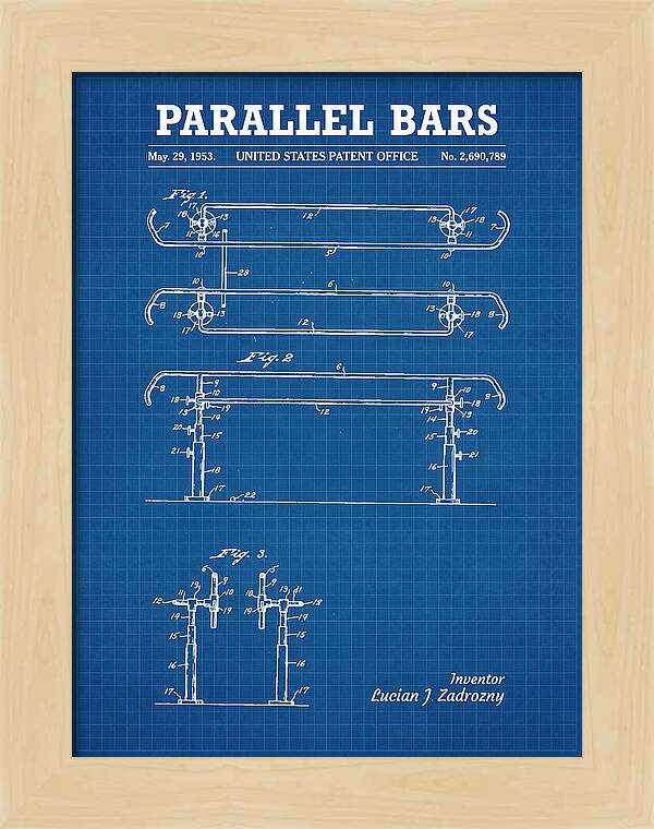 Parallel Bars Blueprint Patent Us2690789a