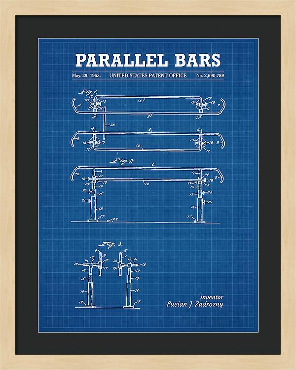 Parallel Bars Blueprint Patent Us2690789a
