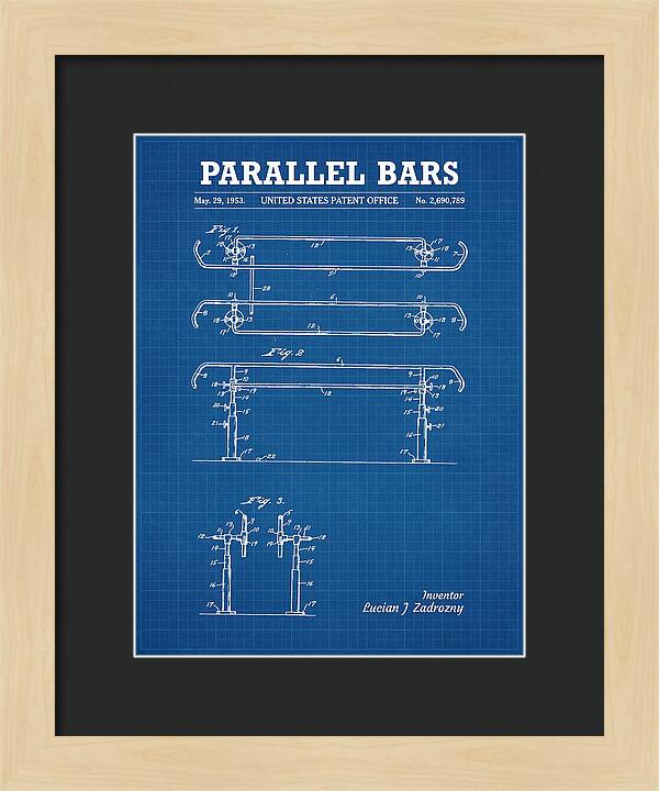 Parallel Bars Blueprint Patent Us2690789a