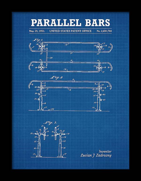 Parallel Bars Blueprint Patent Us2690789a