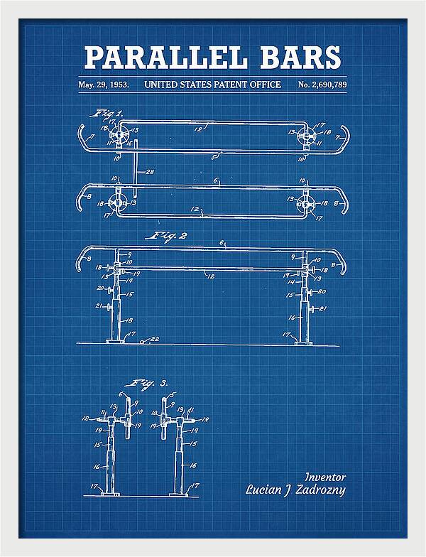 Parallel Bars Blueprint Patent Us2690789a