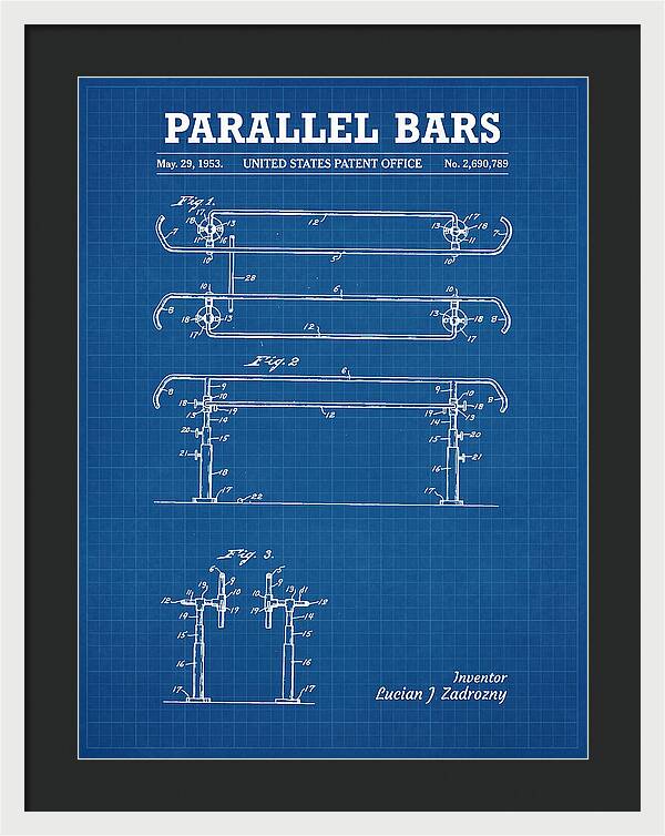 Parallel Bars Blueprint Patent Us2690789a