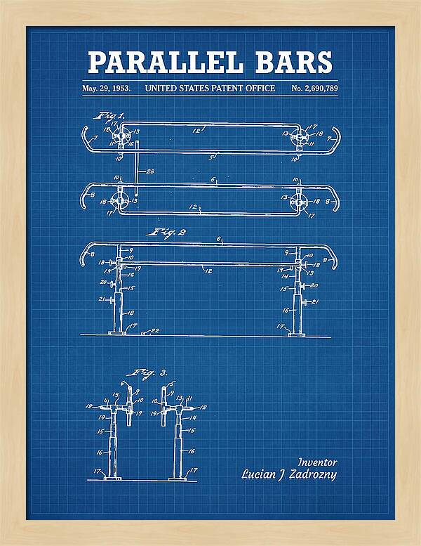 Parallel Bars Blueprint Patent Us2690789a