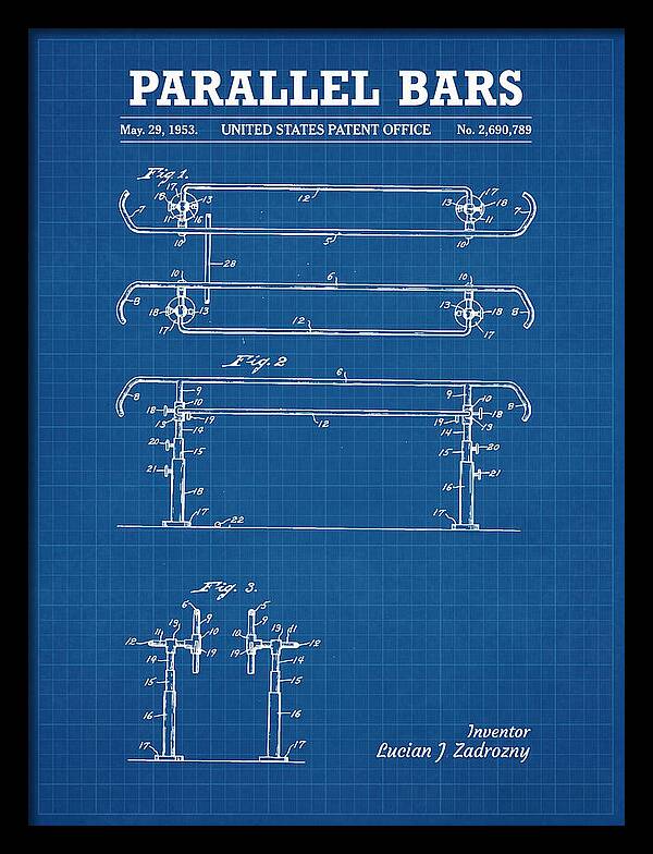 Parallel Bars Blueprint Patent Us2690789a