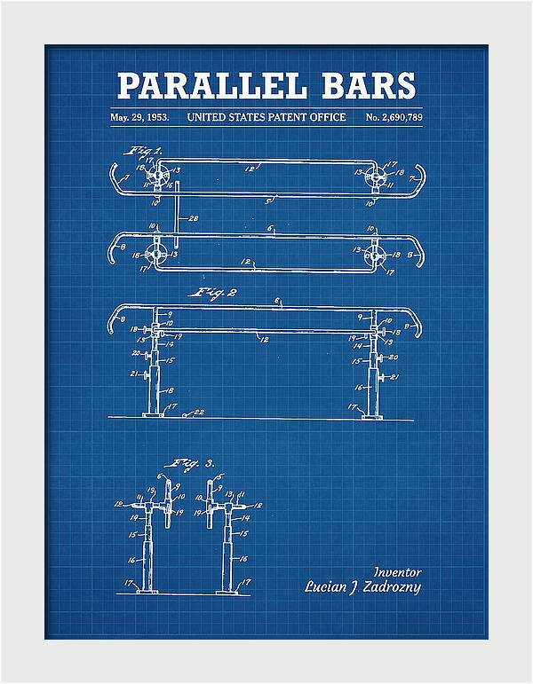 Parallel Bars Blueprint Patent Us2690789a