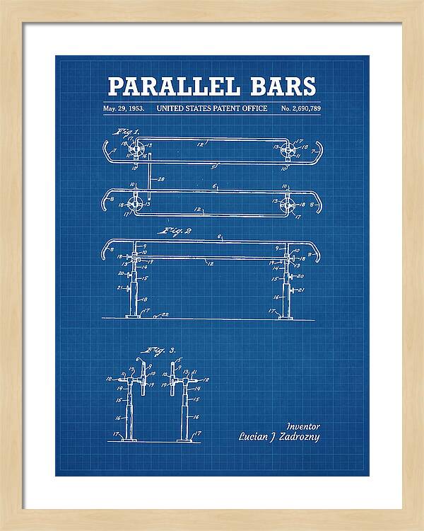 Parallel Bars Blueprint Patent Us2690789a