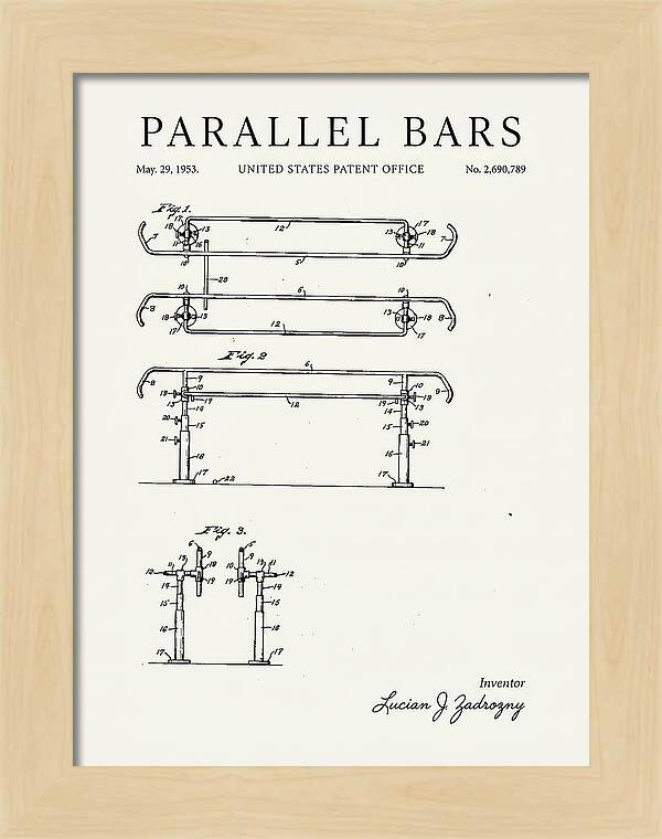 Parallel Bars Minimalist Patent Us2690789a