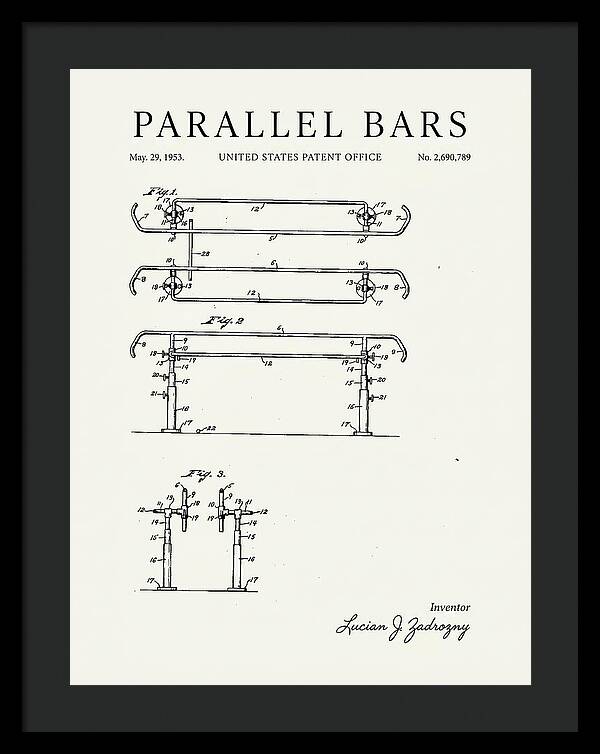 Parallel Bars Minimalist Patent Us2690789a