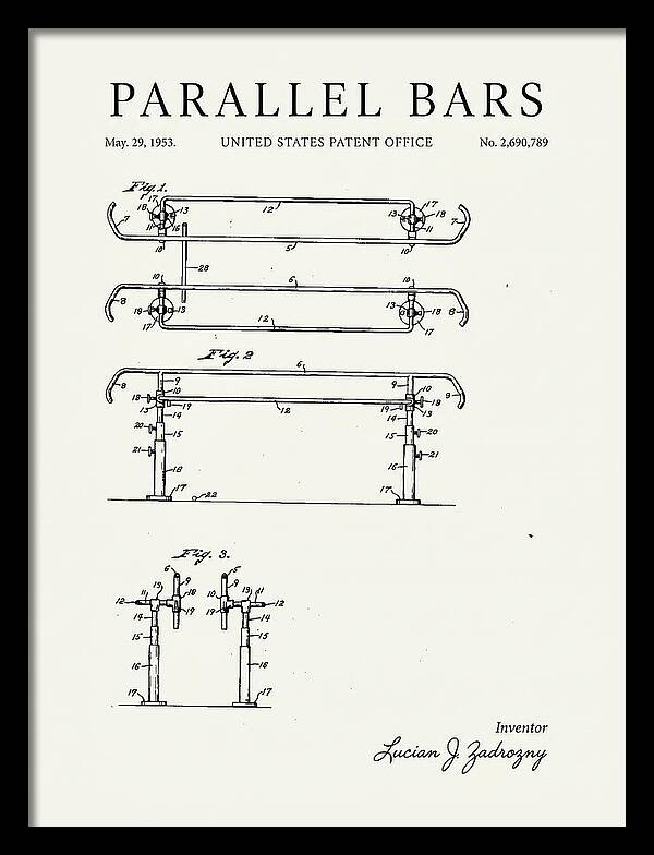 Parallel Bars Minimalist Patent Us2690789a