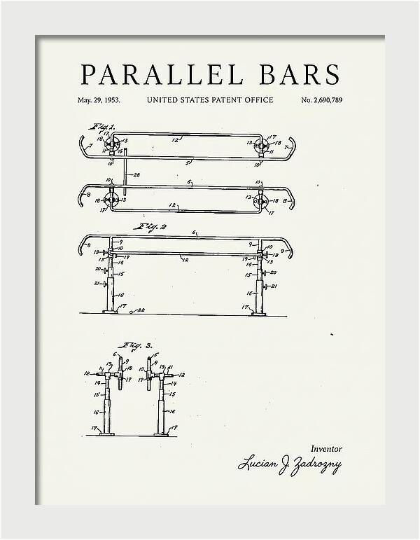 Parallel Bars Minimalist Patent Us2690789a