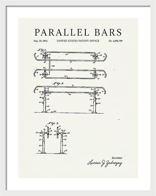 Parallel Bars Minimalist Patent Us2690789a