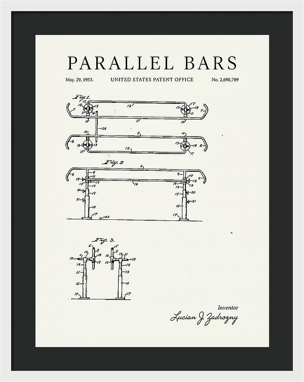 Parallel Bars Minimalist Patent Us2690789a