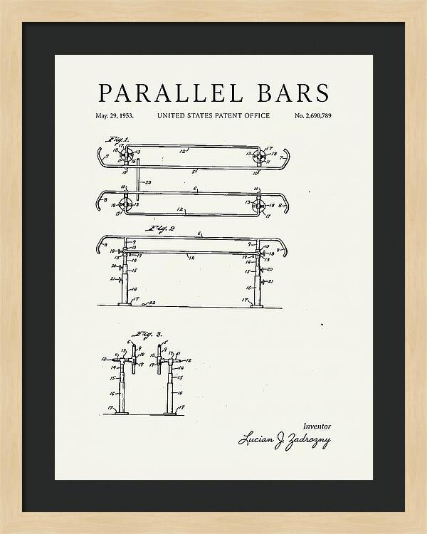 Parallel Bars Minimalist Patent Us2690789a