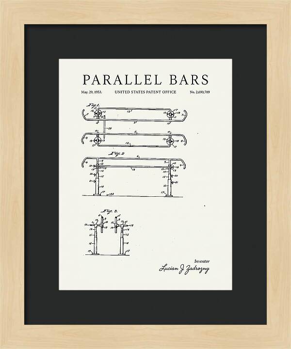 Parallel Bars Minimalist Patent Us2690789a