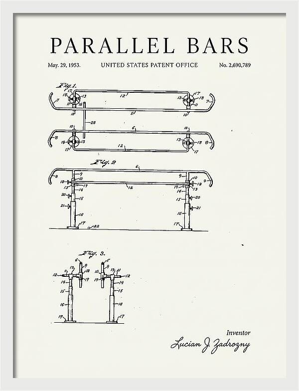 Parallel Bars Minimalist Patent Us2690789a