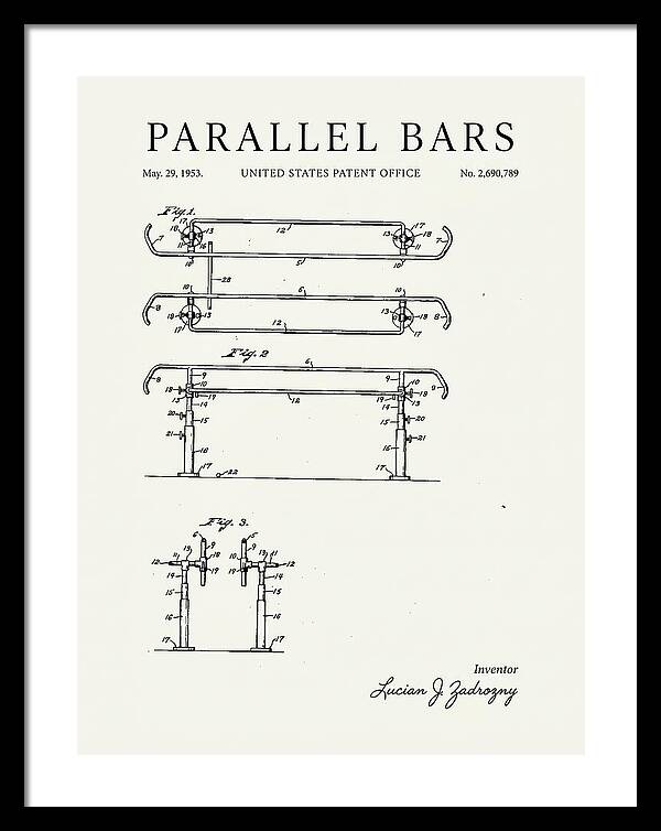 Parallel Bars Minimalist Patent Us2690789a